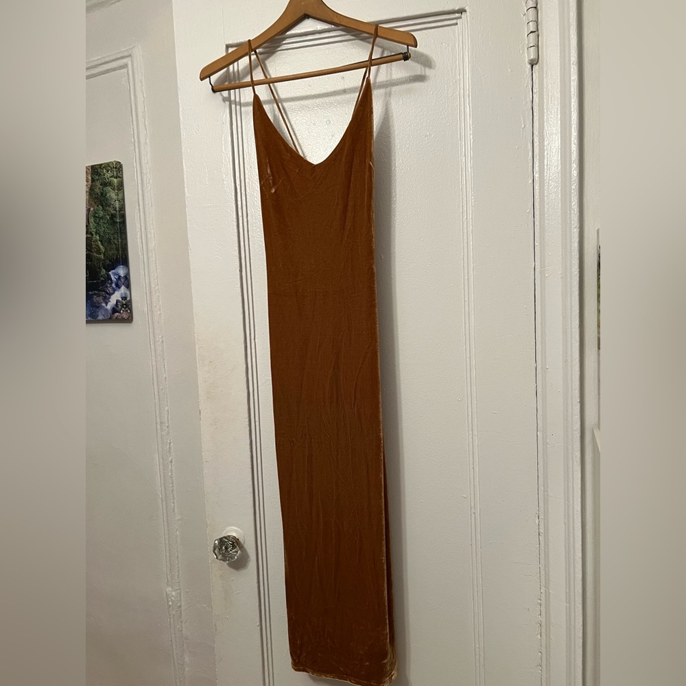 Amuse society dress Burnt orange velvet size small